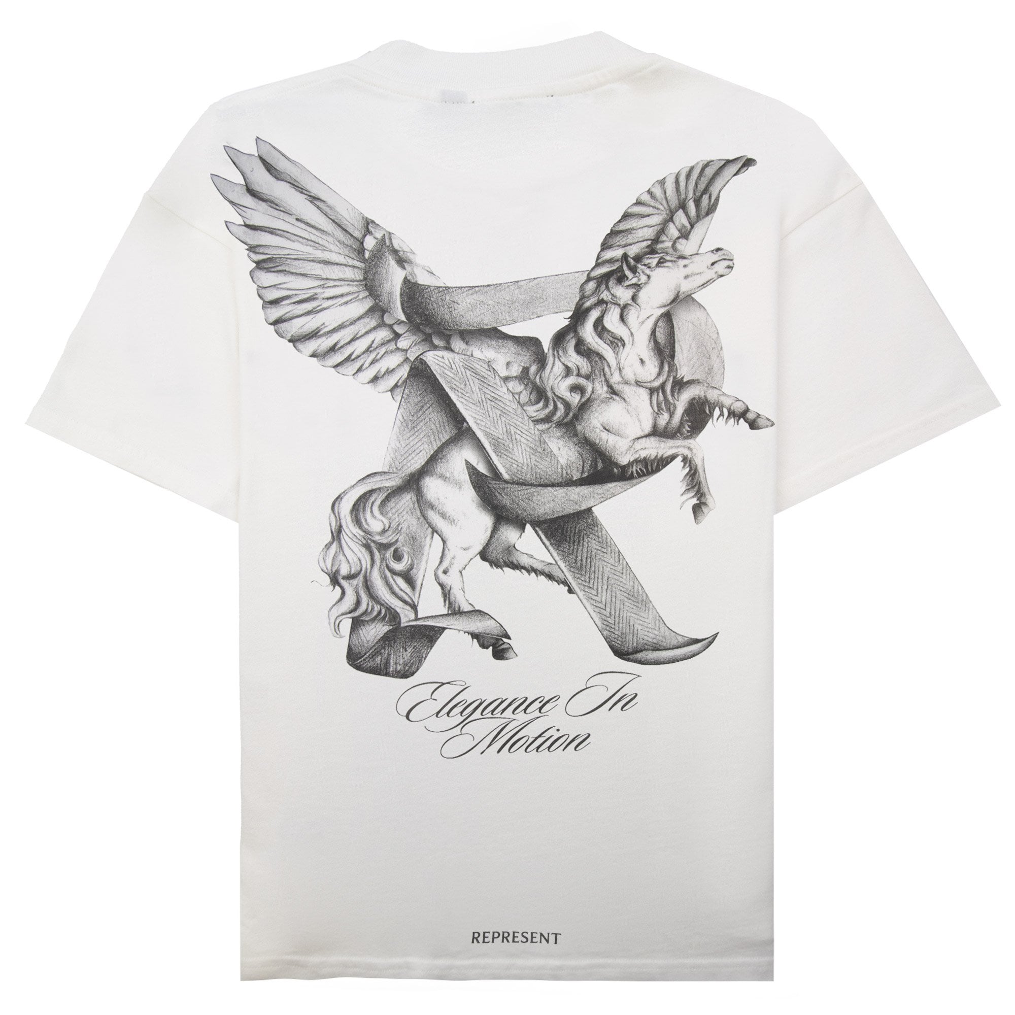 Represent Elegance In Motion T Shirt Flat White