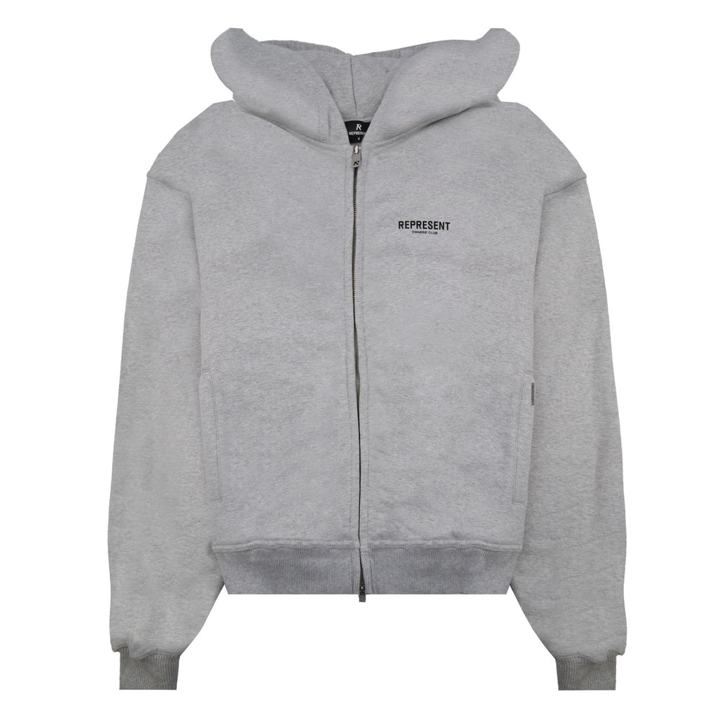 Represent Owners Club Zip Hoodie Ash Grey/black