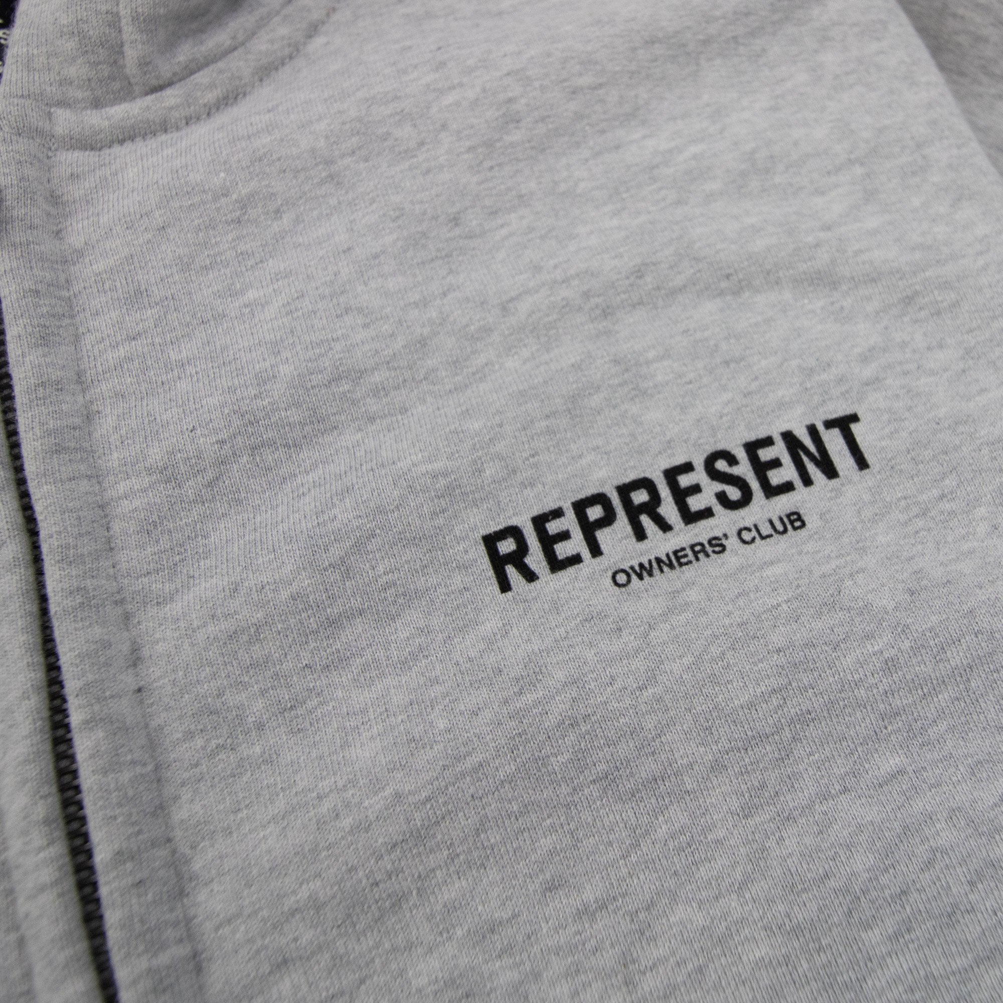 Represent Owners Club Zip Hoodie Ash Grey/black