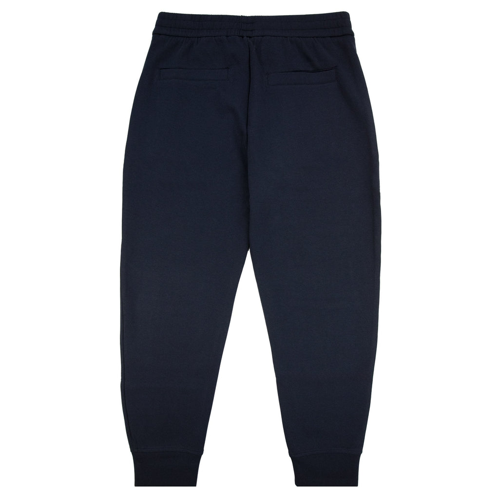 Emporio Armani Double-jersey Joggers With Embossed Embroidered Ea Logo Blue Navy