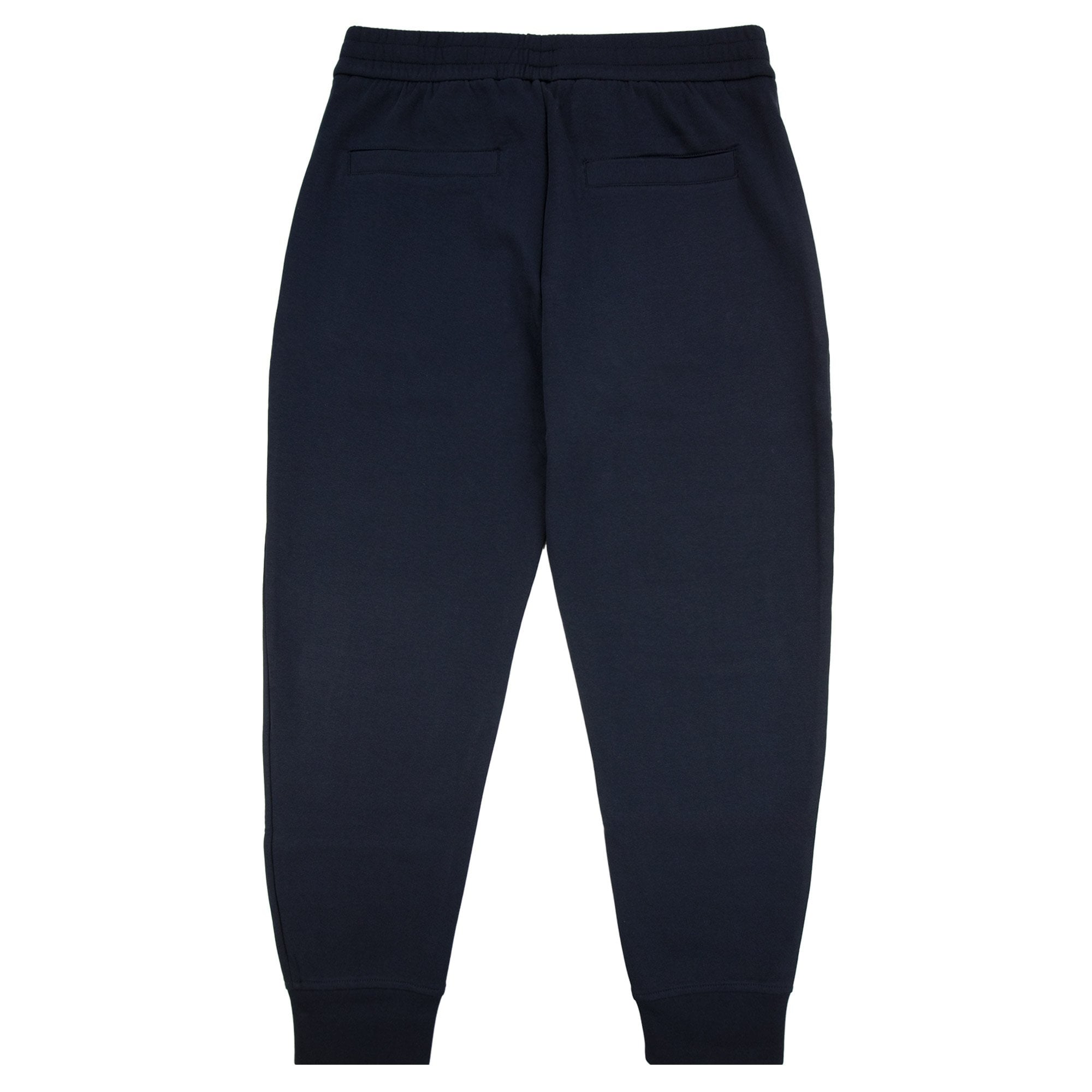 Emporio Armani Double-jersey Joggers With Embossed Embroidered Ea Logo Blue Navy