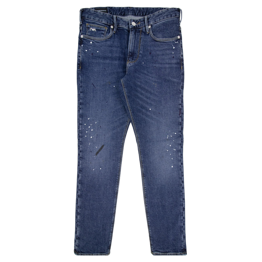 Emporio Armani J06 Slim-fit Denim Jeans With Vinyl Spots Denim