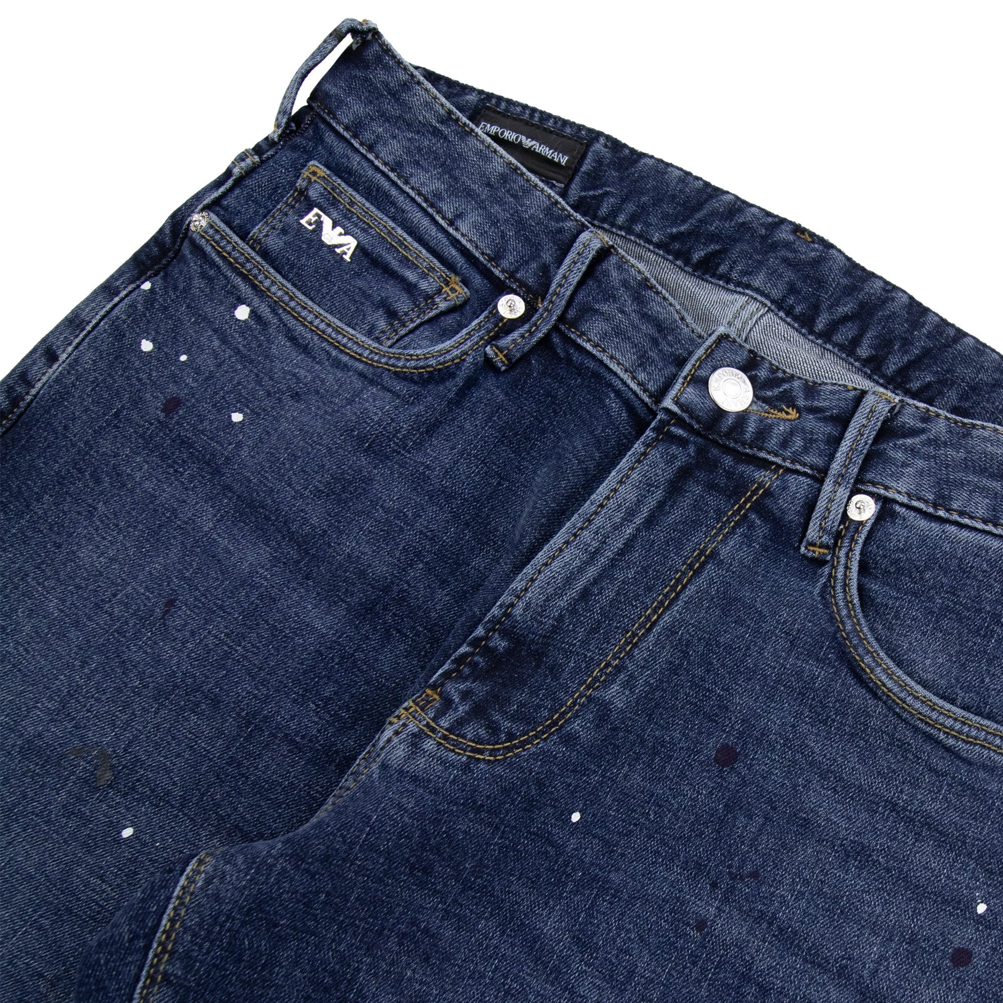 Emporio Armani J06 Slim-fit Denim Jeans With Vinyl Spots Denim