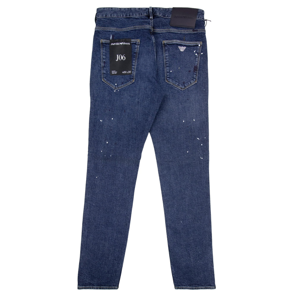 Emporio Armani J06 Slim-fit Denim Jeans With Vinyl Spots Denim