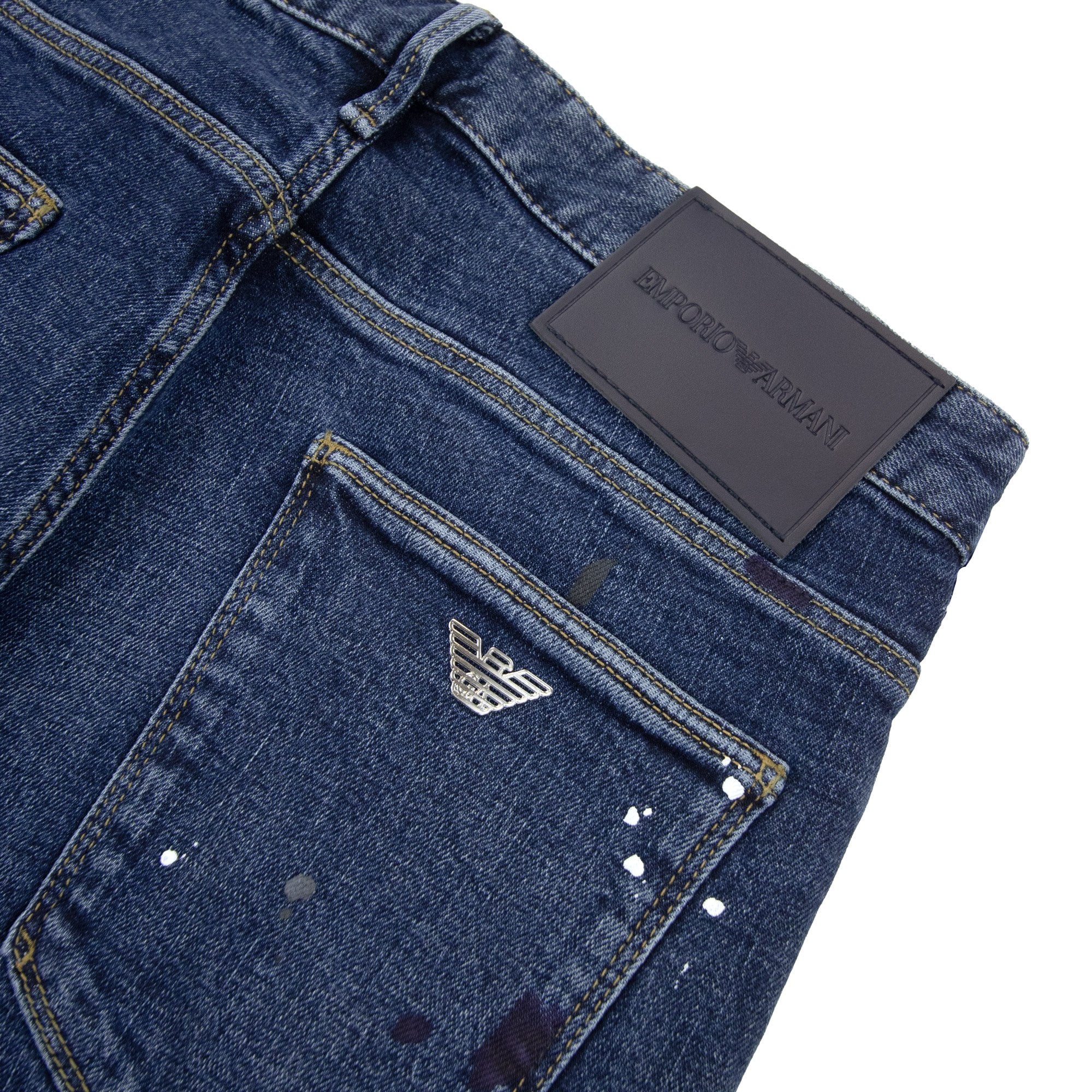 Emporio Armani J06 Slim-fit Denim Jeans With Vinyl Spots Denim