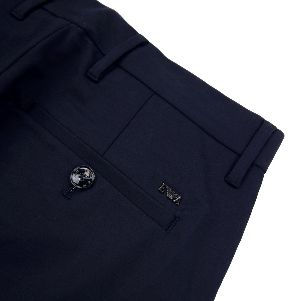 Emporio Armani Stretch Cotton Chinos Blue Navy