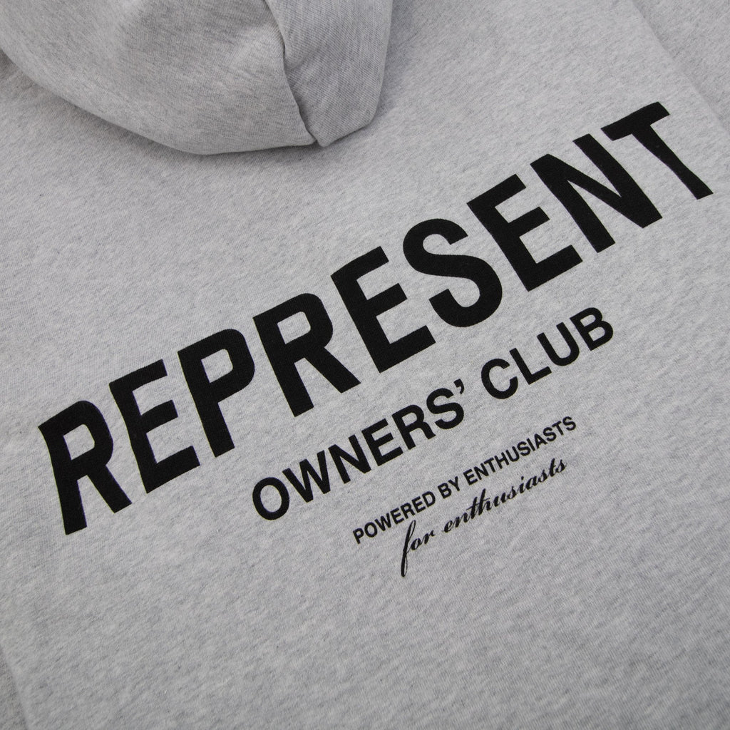 Represent Owners Club Zip Hoodie Ash Grey/black