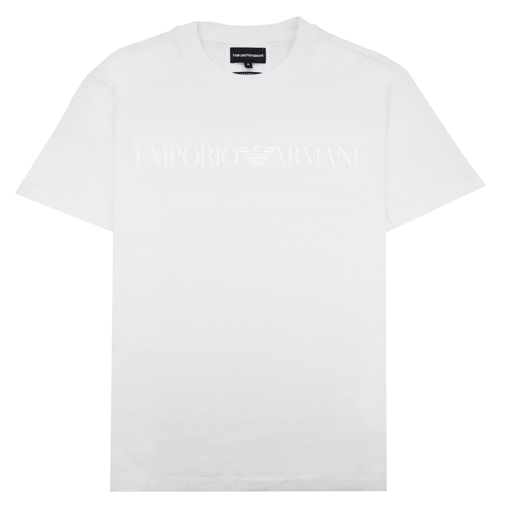 Emporio Armani Stencil Logo Tee White