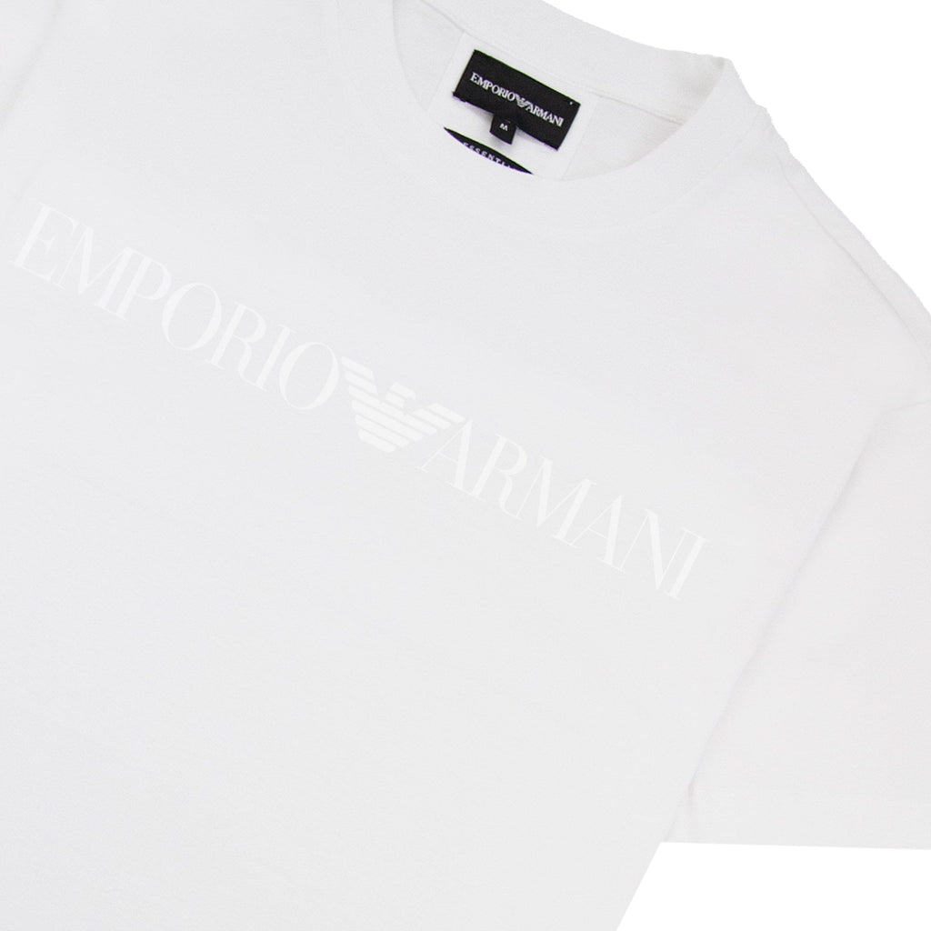 Emporio Armani Stencil Logo Tee White
