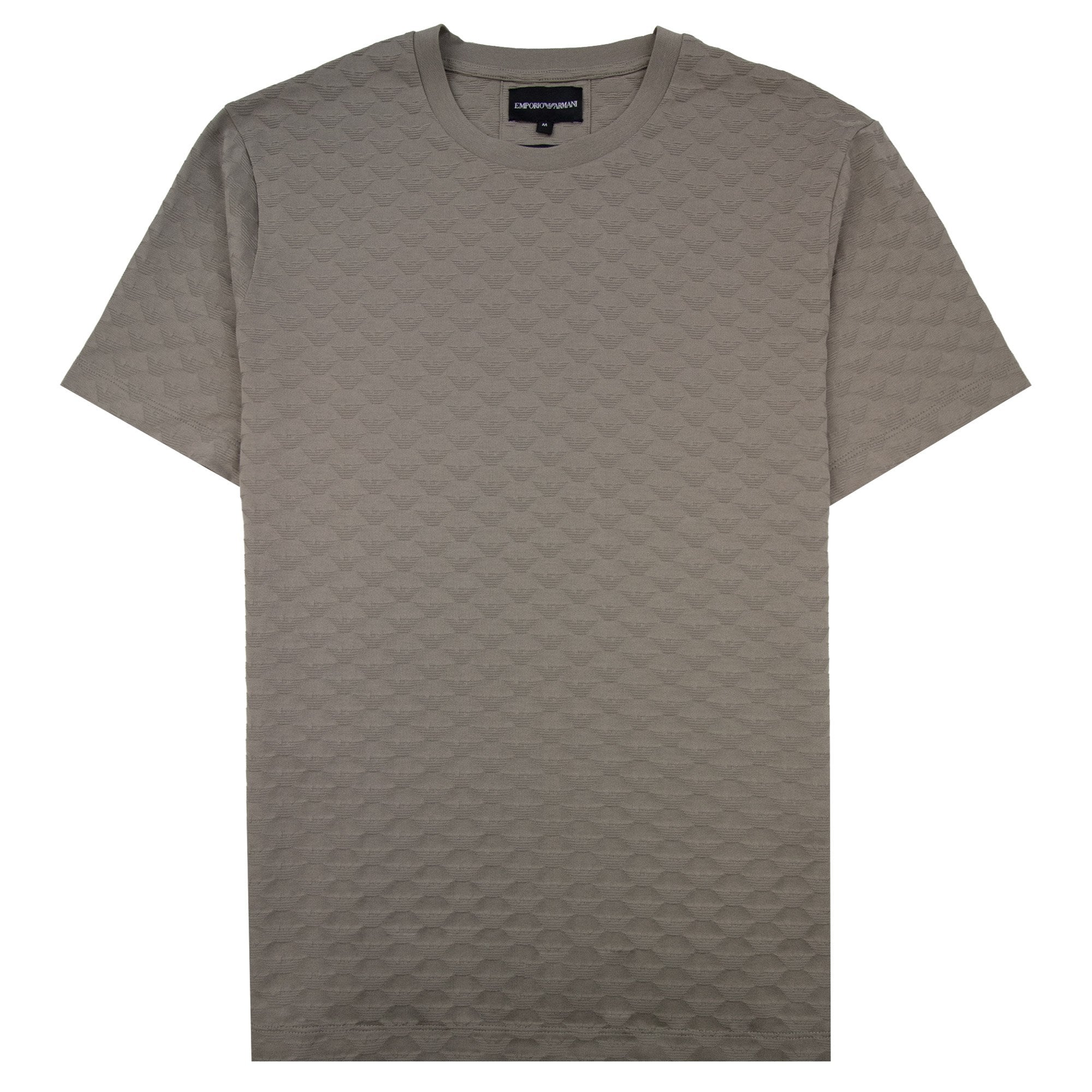 Emporio Armani All Over Jacquard Eagle Logo T Shirt Roasted Cashew