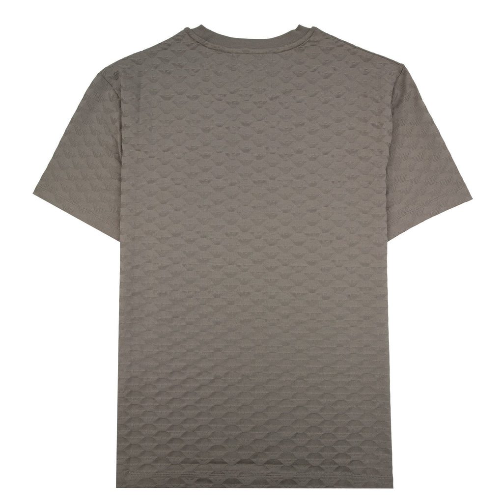 Emporio Armani All Over Jacquard Eagle Logo T Shirt Roasted Cashew