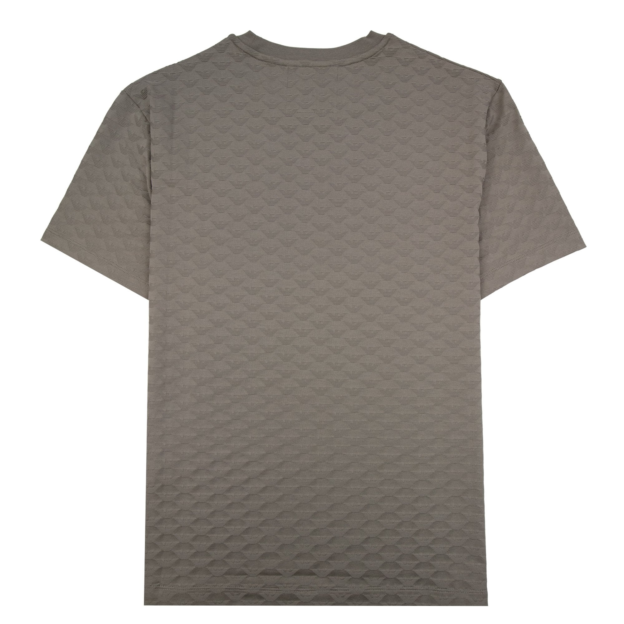 Emporio Armani All Over Jacquard Eagle Logo T Shirt Roasted Cashew