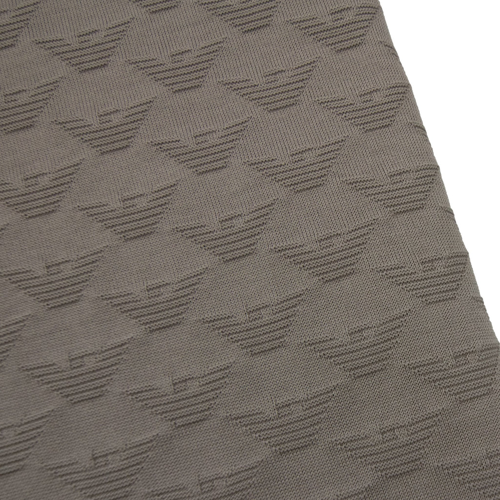 Emporio Armani All Over Jacquard Eagle Logo T Shirt Roasted Cashew