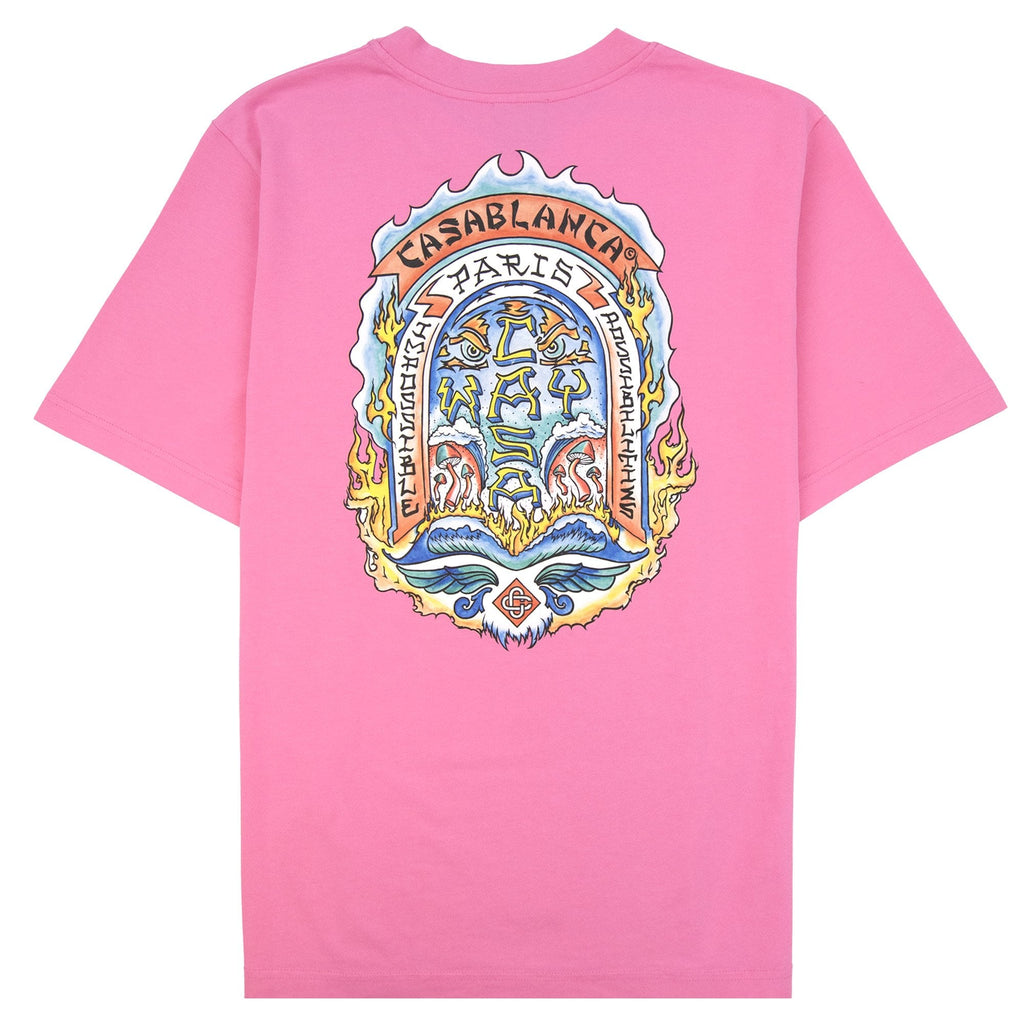 Casablanca Casa Way Skate Printed T-shirt Pink