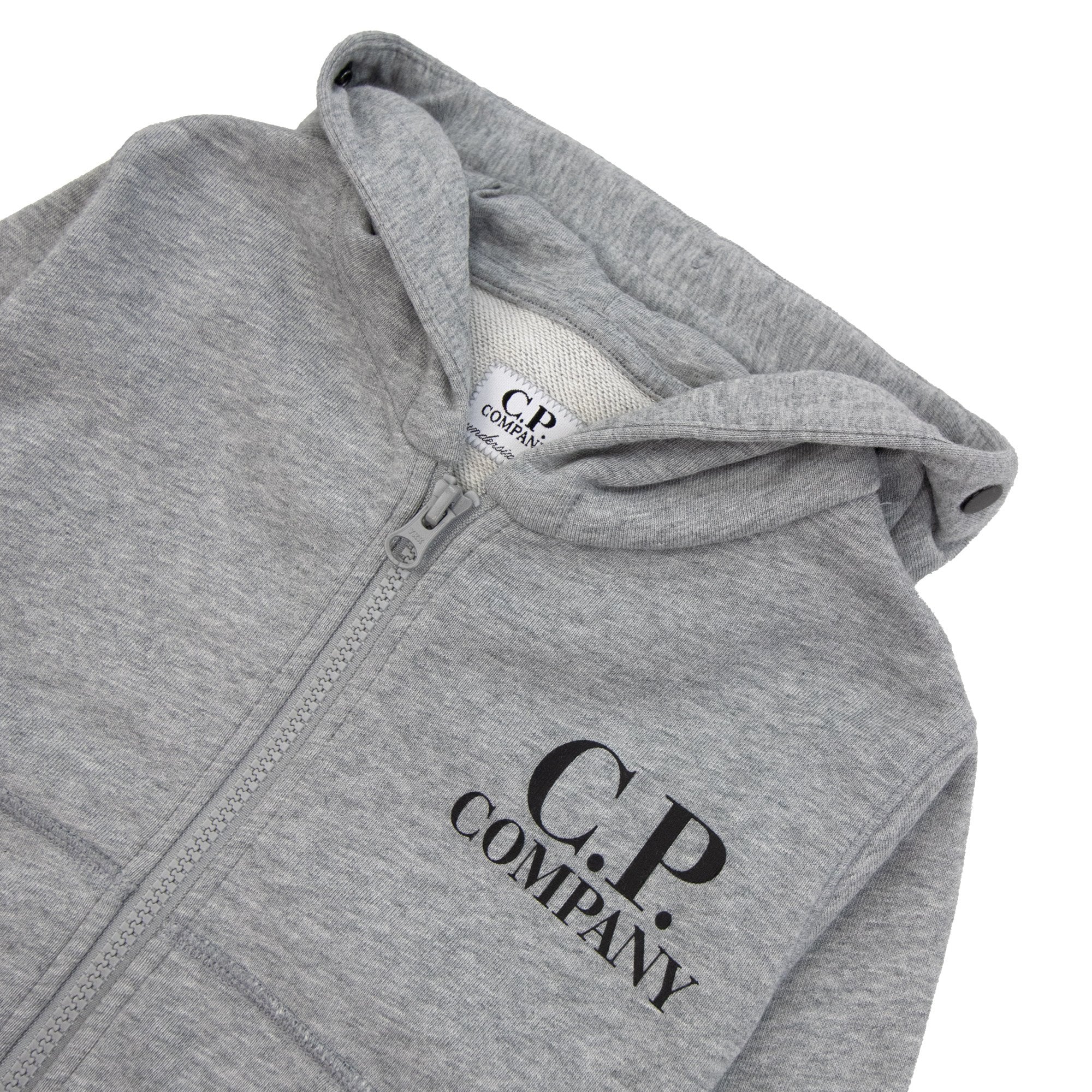 Cp Company Undersixteen Basic Fleece Google Hooded Sweatshirt Grey 60901