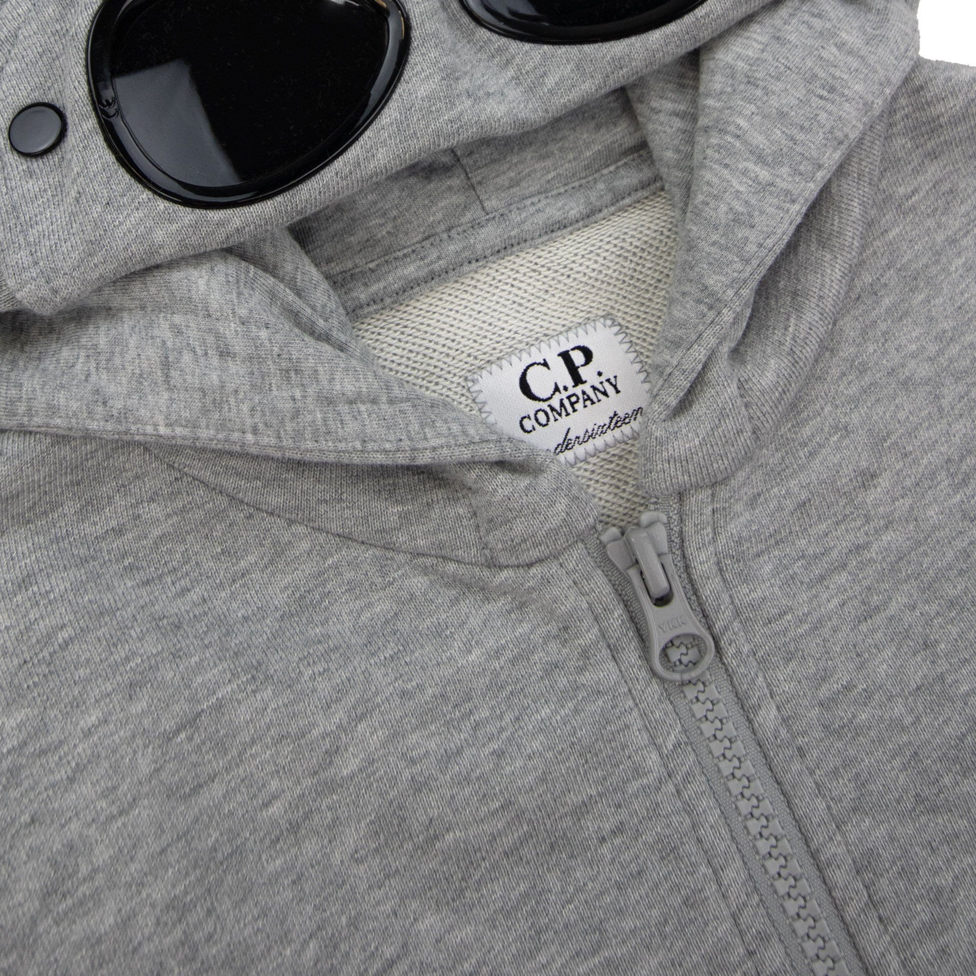 Cp Company Undersixteen Basic Fleece Google Hooded Sweatshirt Grey 60901