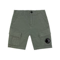 Cp Company Undersixteen U16 Stretch Sateen Lens Cargo Shorts Green 669