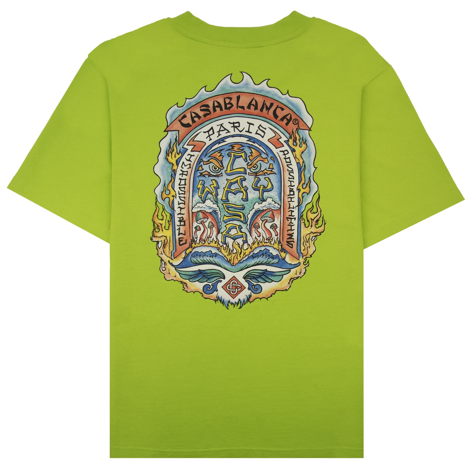 Casablanca Casa Way Skate Printed T-shirt Lime Green