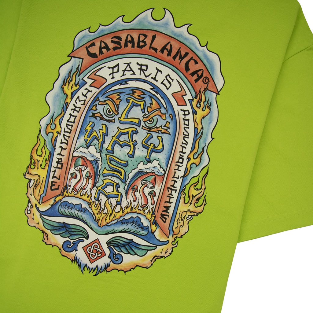 Casablanca Casa Way Skate Printed T-shirt Lime Green