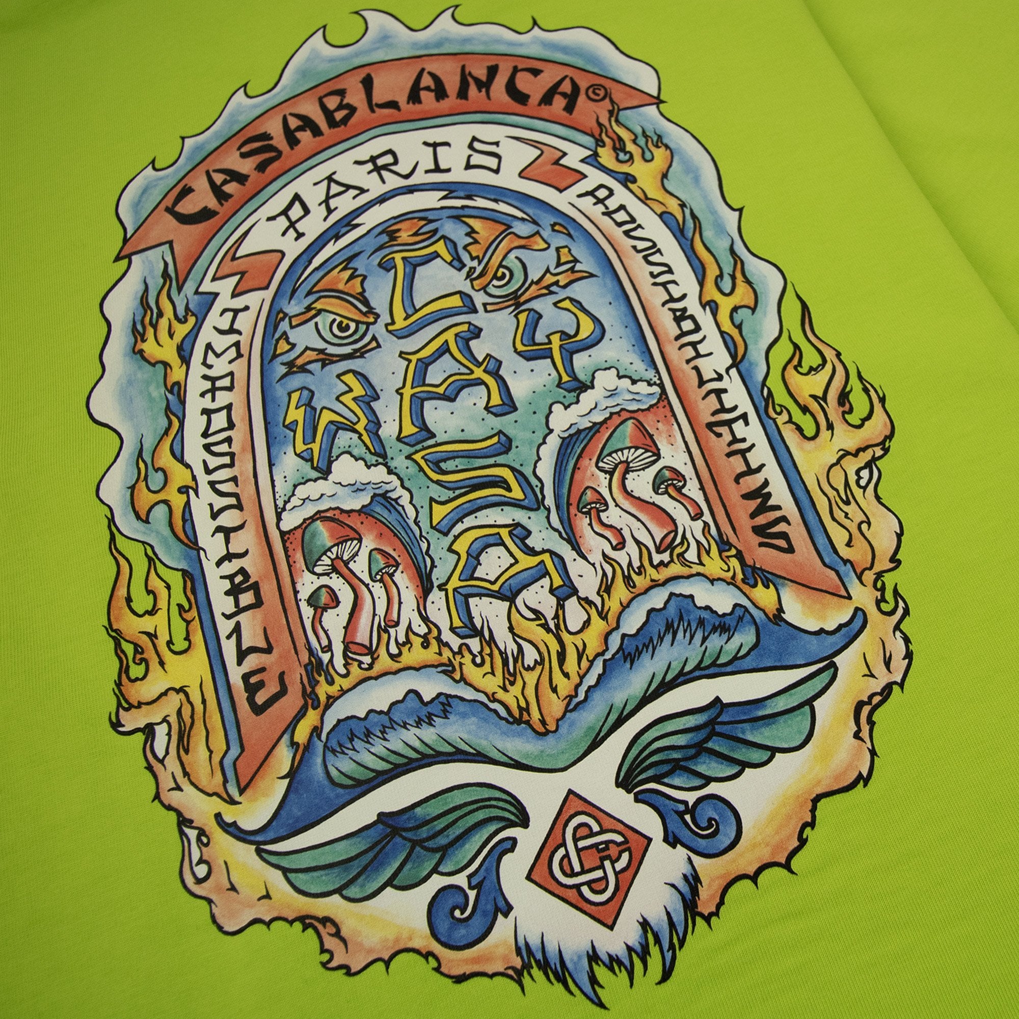 Casablanca Casa Way Skate Printed T-shirt Lime Green