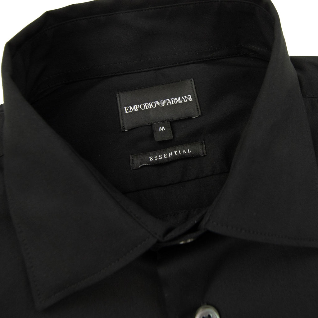 Emporio Armani Short-sleeved Stretch Nylon-blend Shirt Nero