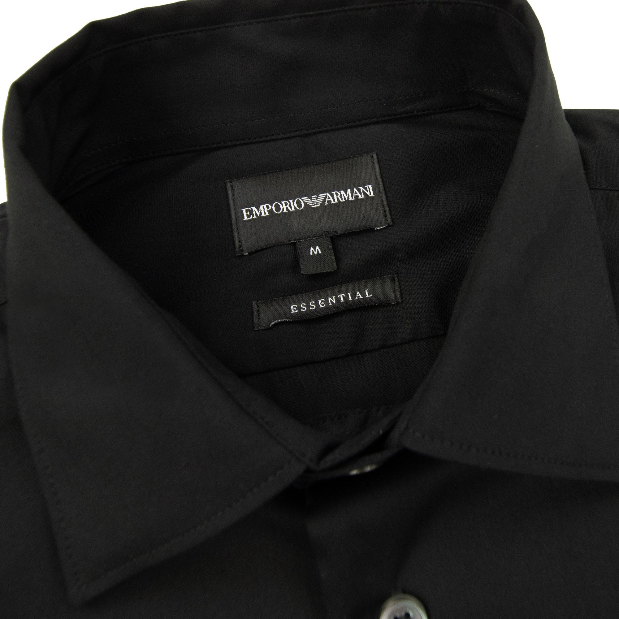 Emporio Armani Short-sleeved Stretch Nylon-blend Shirt Nero
