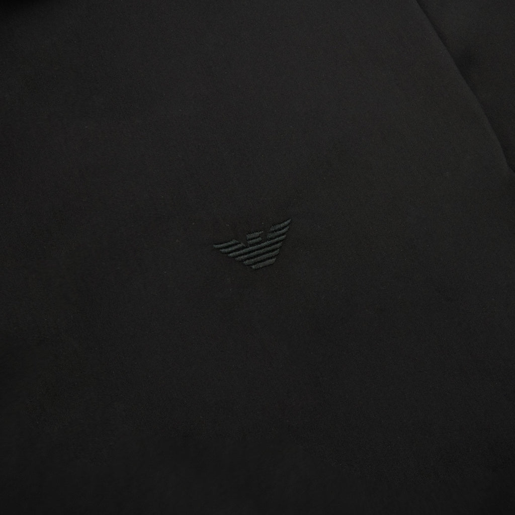 Emporio Armani Short-sleeved Stretch Nylon-blend Shirt Nero
