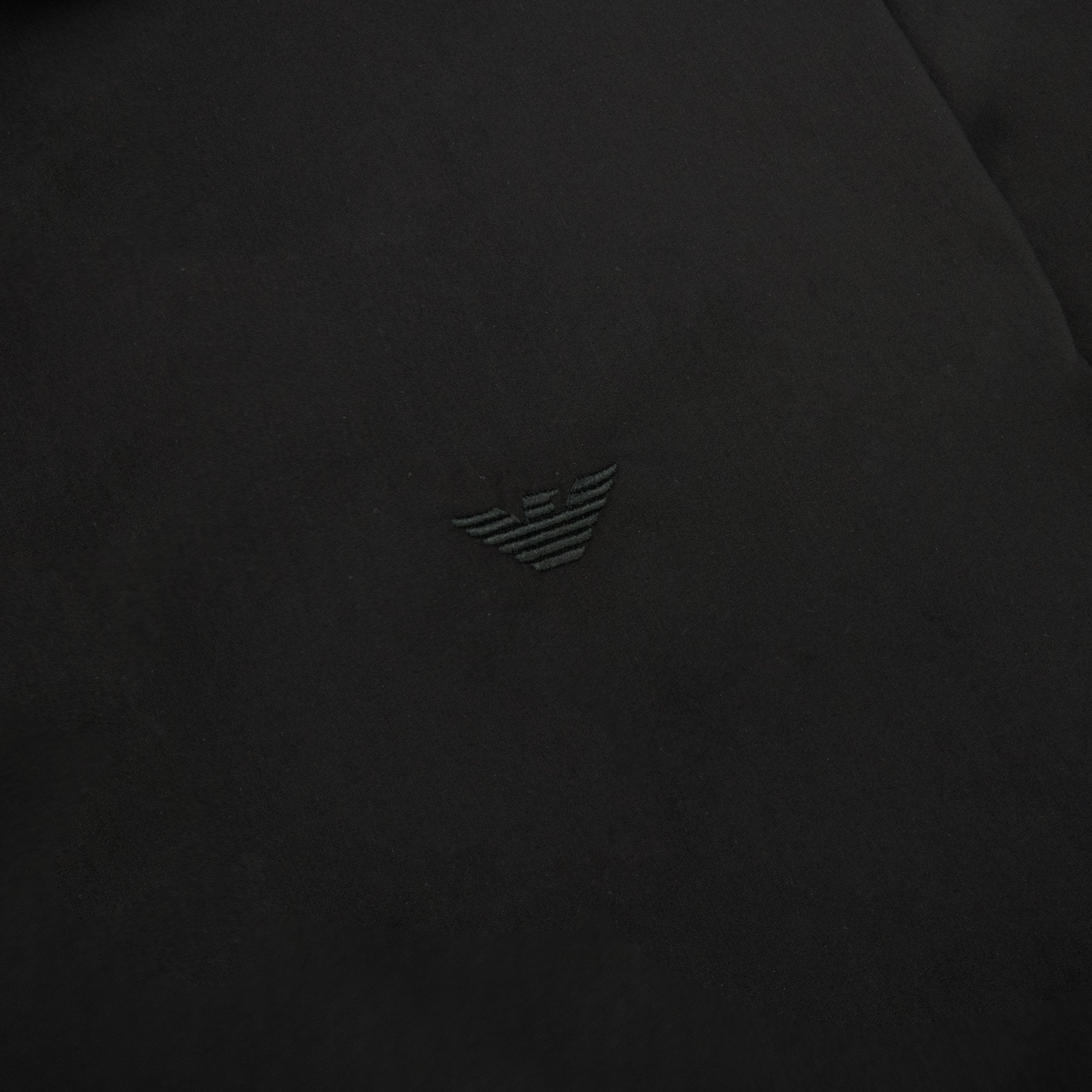 Emporio Armani Short-sleeved Stretch Nylon-blend Shirt Nero