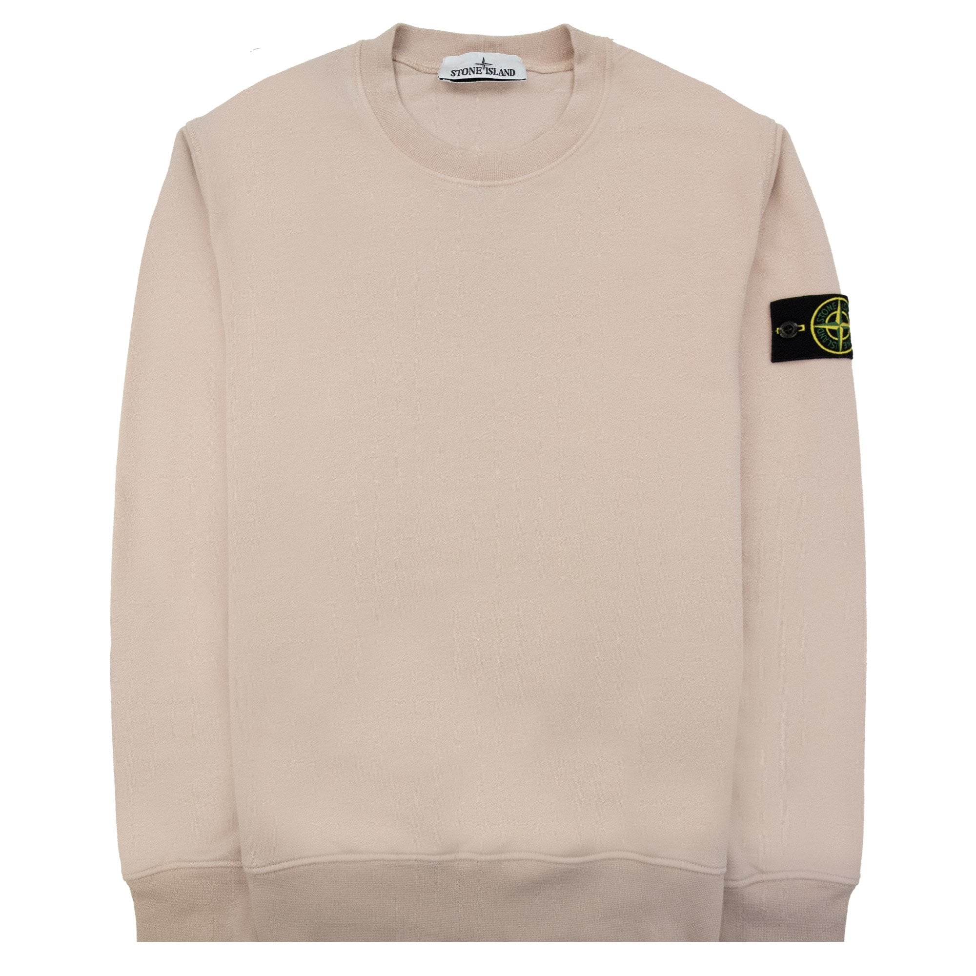 Stone Island 62420 Brushed Cotton Fleece Crewneck Sweatshirt Dust Pink V0082