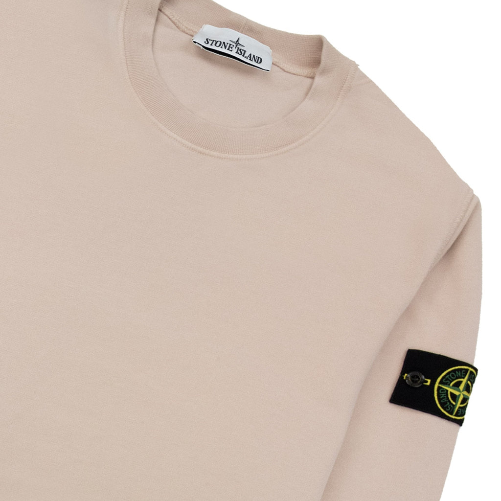 Stone Island 62420 Brushed Cotton Fleece Crewneck Sweatshirt Dust Pink V0082