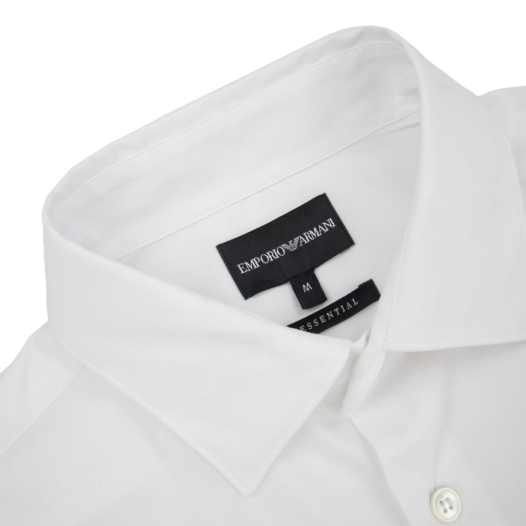 Emporio Armani Short-sleeved Stretch Nylon-blend Shirt Bianco