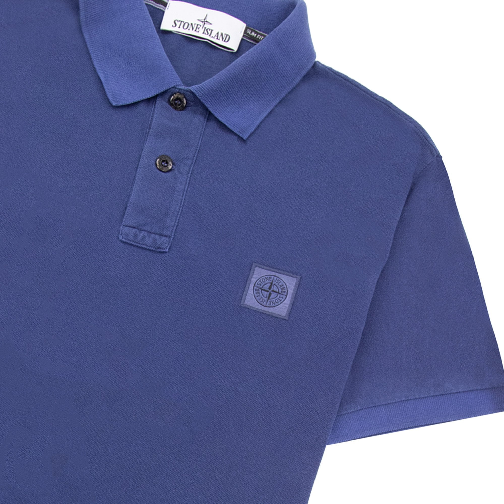 Stone Island 22002sc Organic Cotton Pique Polo Marine Blue V0028