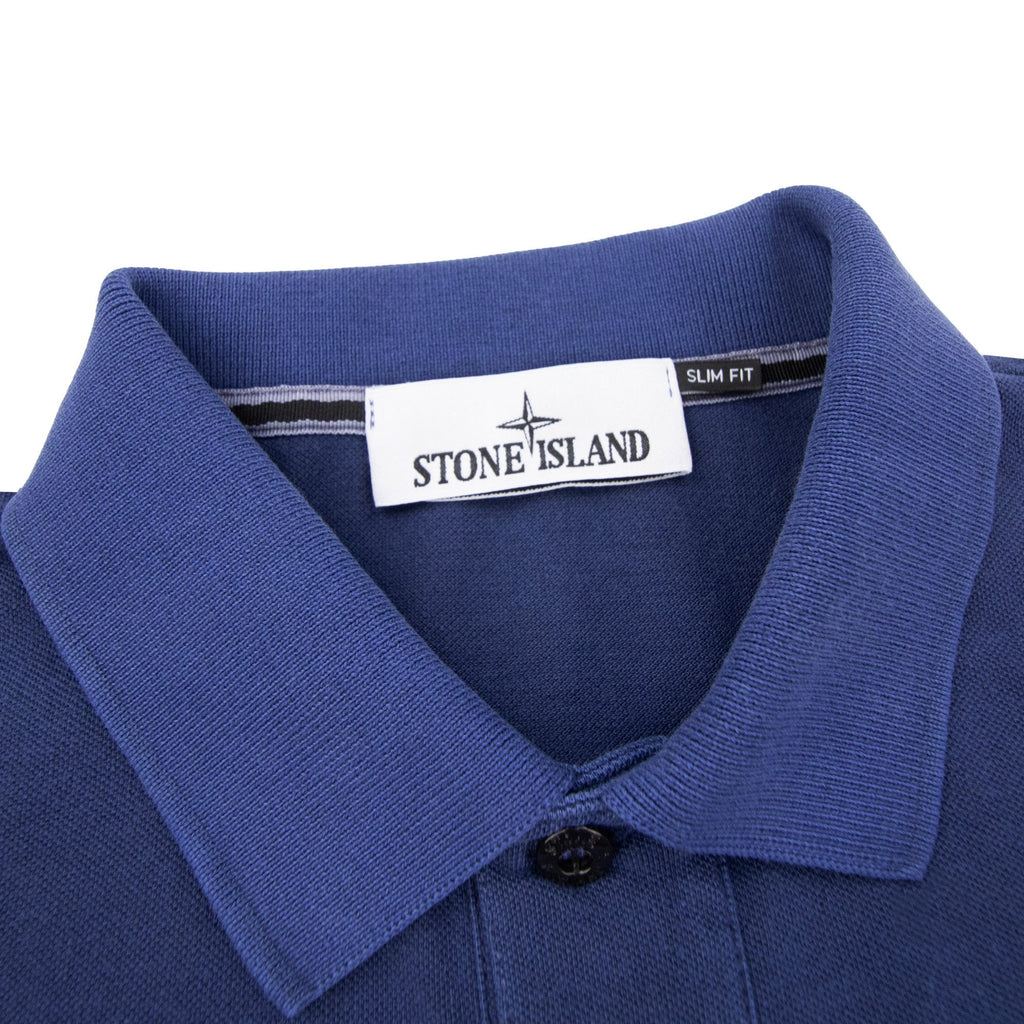 Stone Island 22002sc Organic Cotton Pique Polo Marine Blue V0028