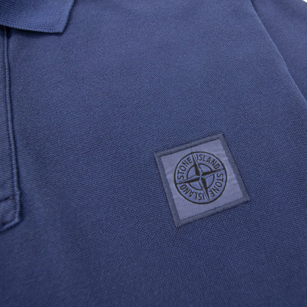Stone Island 22002sc Organic Cotton Pique Polo Marine Blue V0028