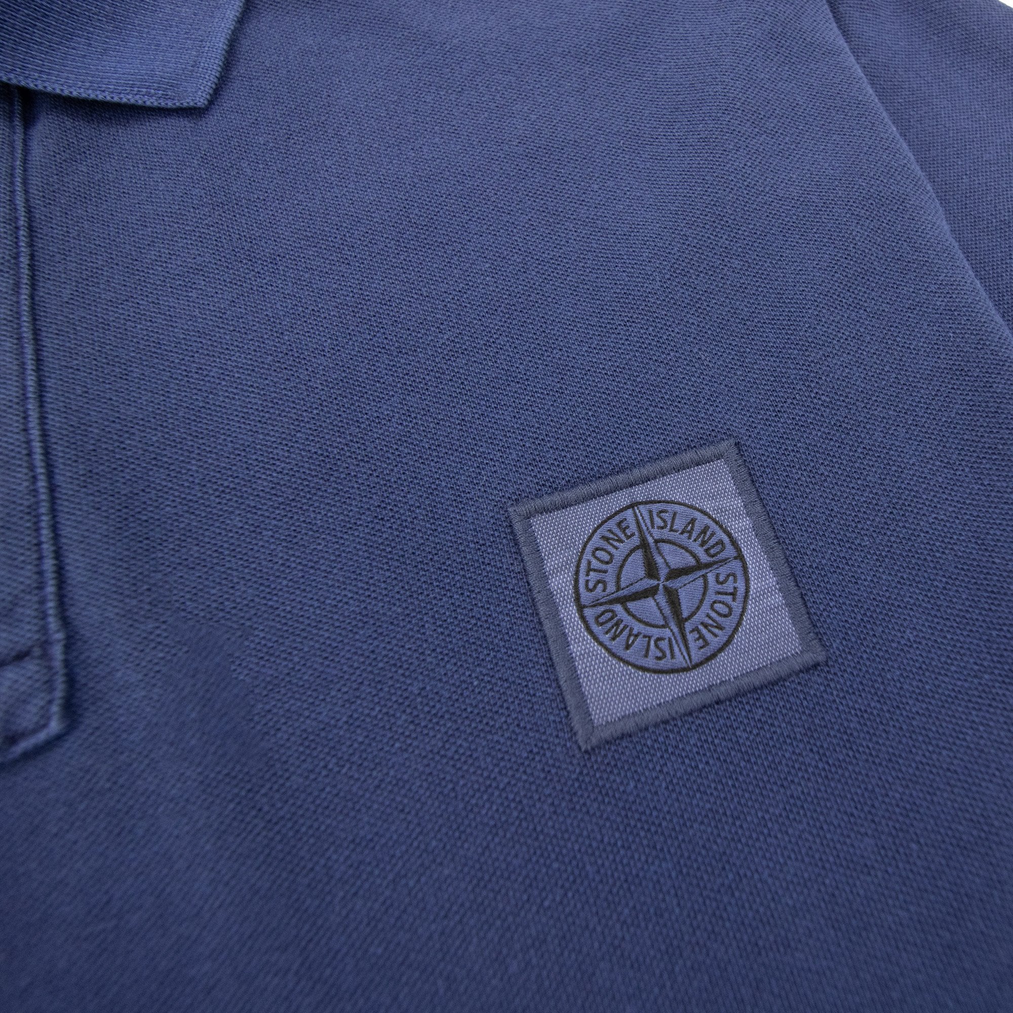Stone Island 22002sc Organic Cotton Pique Polo Marine Blue V0028