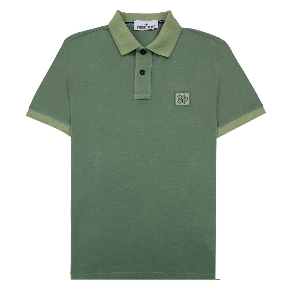 Stone Island 22002sc Organic Cotton Pique Polo Khaki V0055