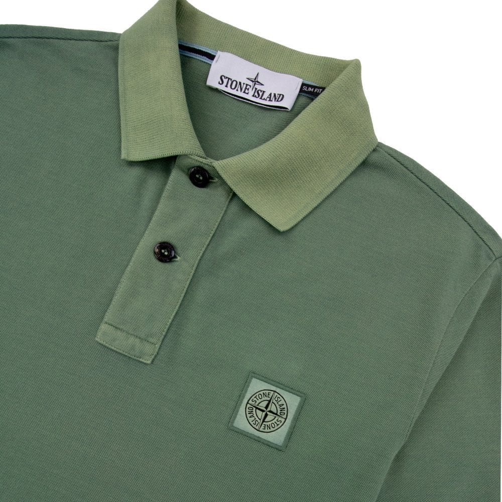 Stone Island 22002sc Organic Cotton Pique Polo Khaki V0055