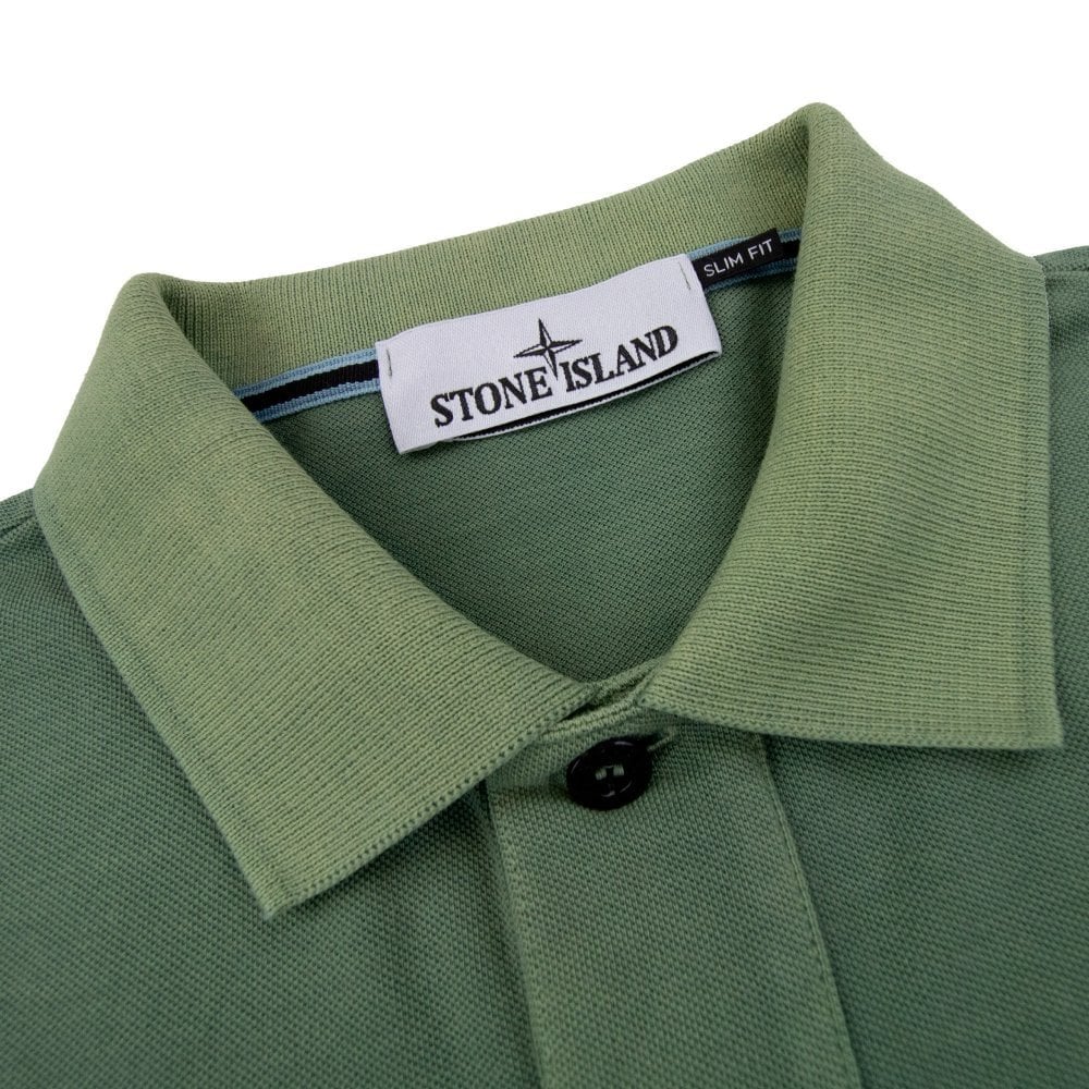 Stone Island 22002sc Organic Cotton Pique Polo Khaki V0055