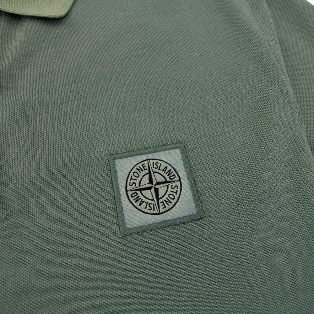 Stone Island 22002sc Organic Cotton Pique Polo Khaki V0055