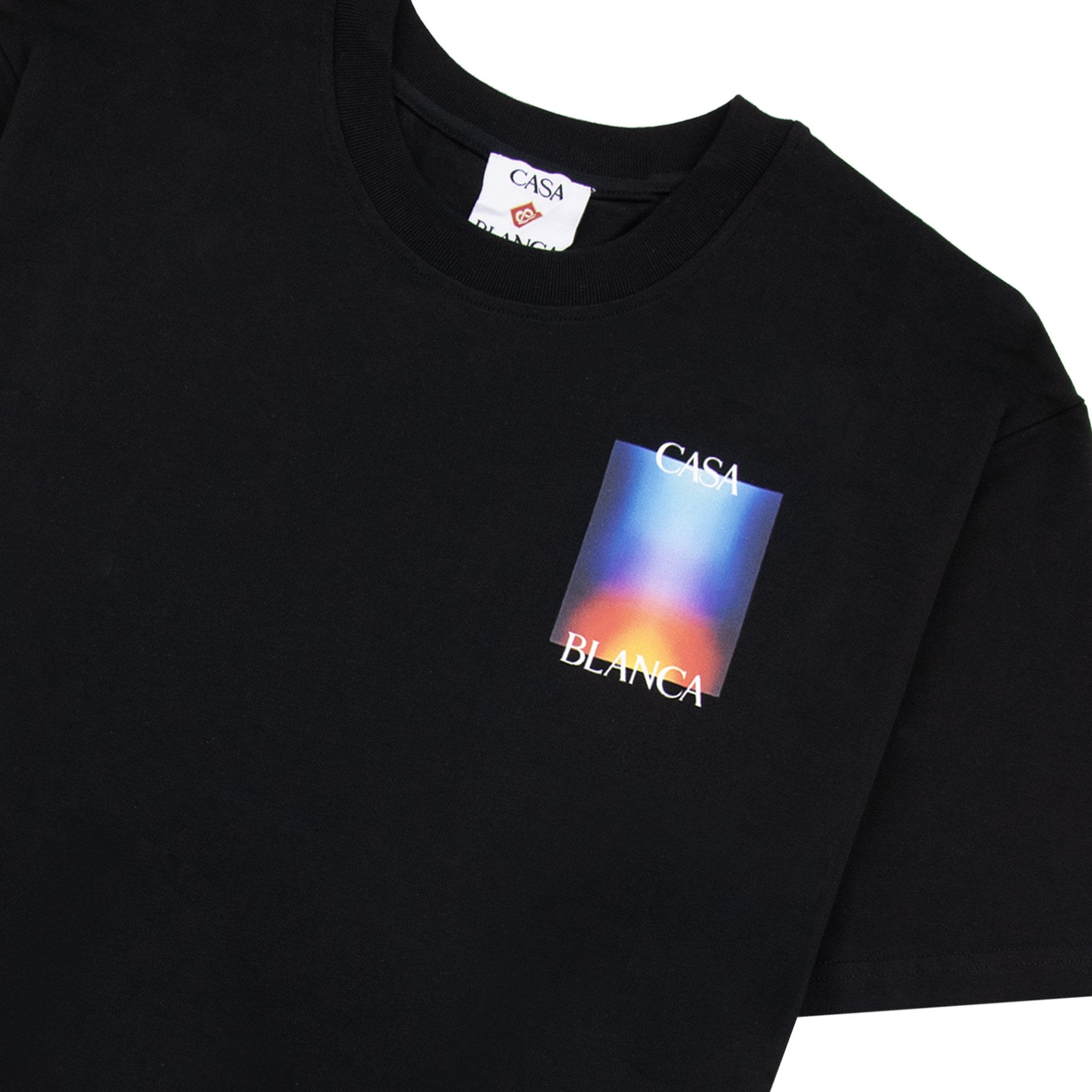 Casablanca Gradient Stacked Logo T Shirt Black 001