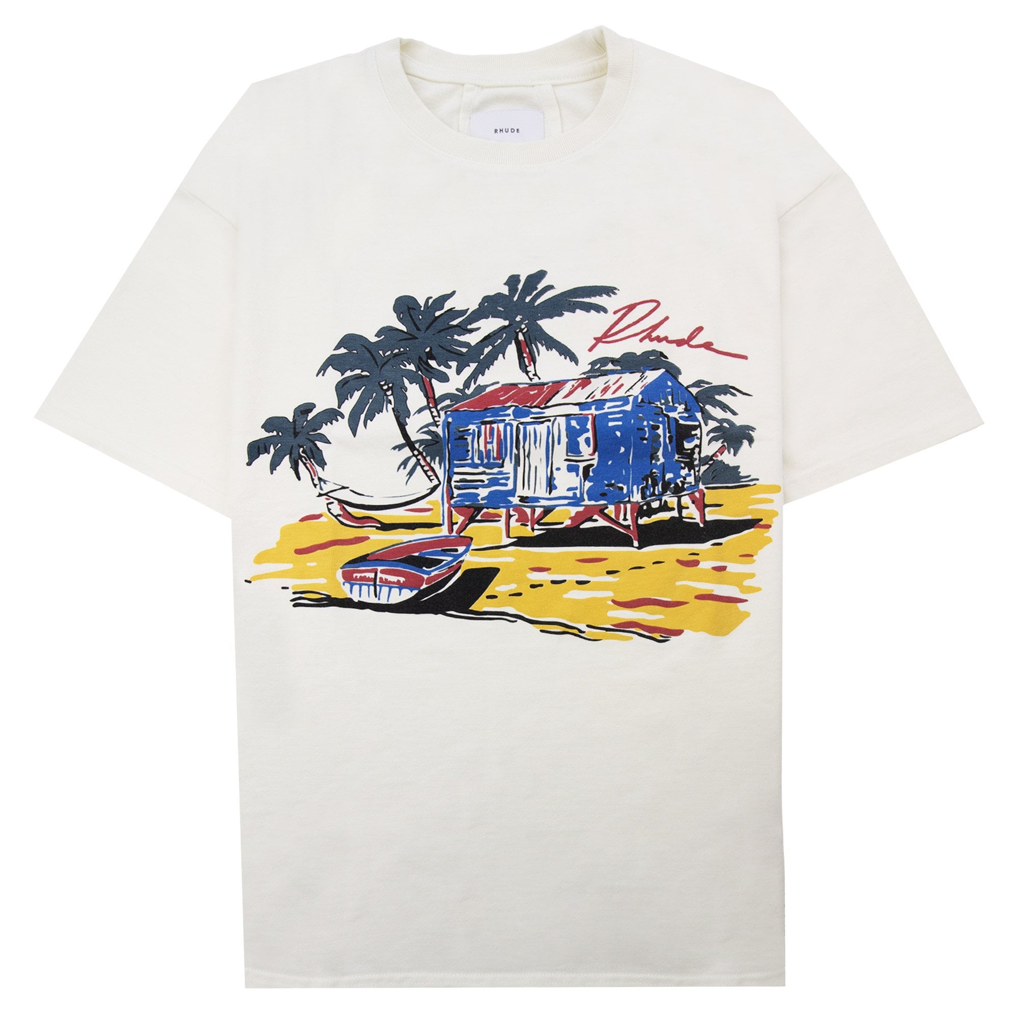 Rhude Beach Side Tee Vintage White
