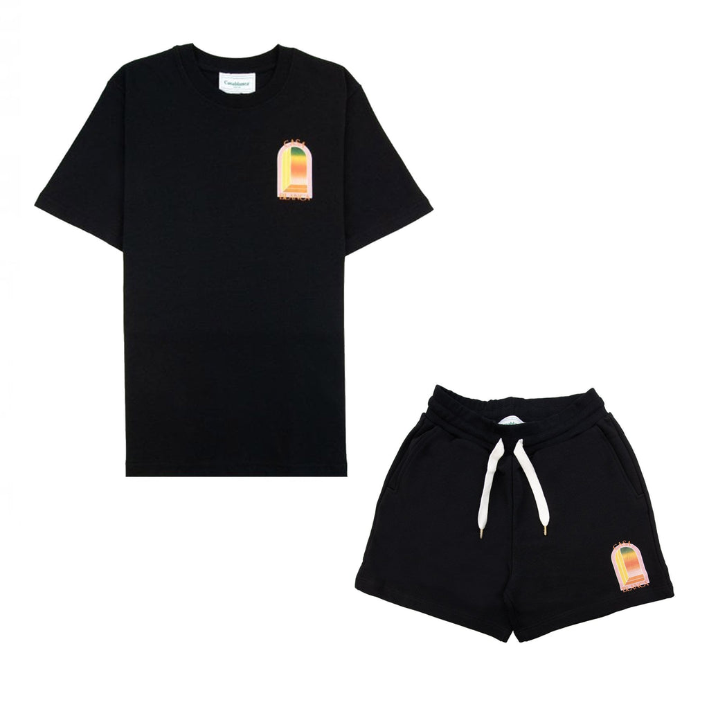 Casablanca Gradient Arch Logo T Shirt & Short Set Black