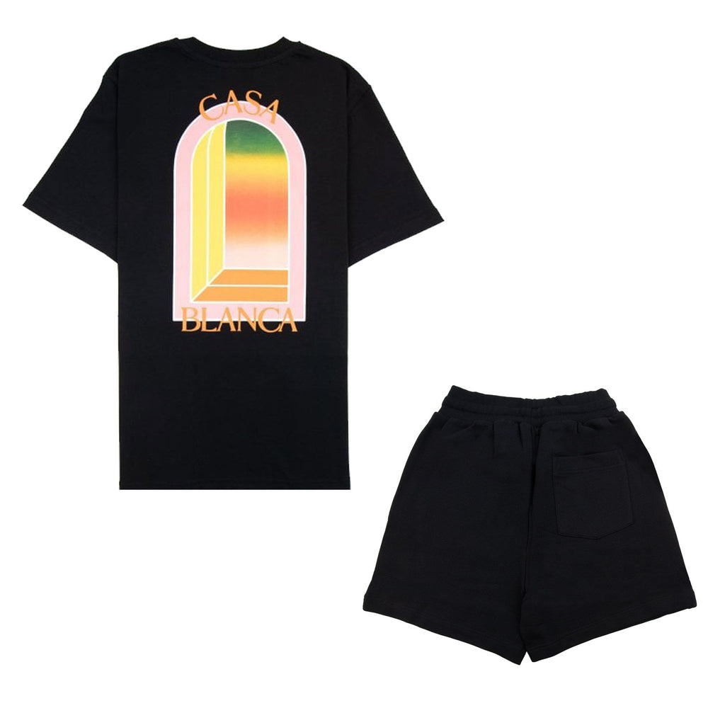 Casablanca Gradient Arch Logo T Shirt & Short Set Black