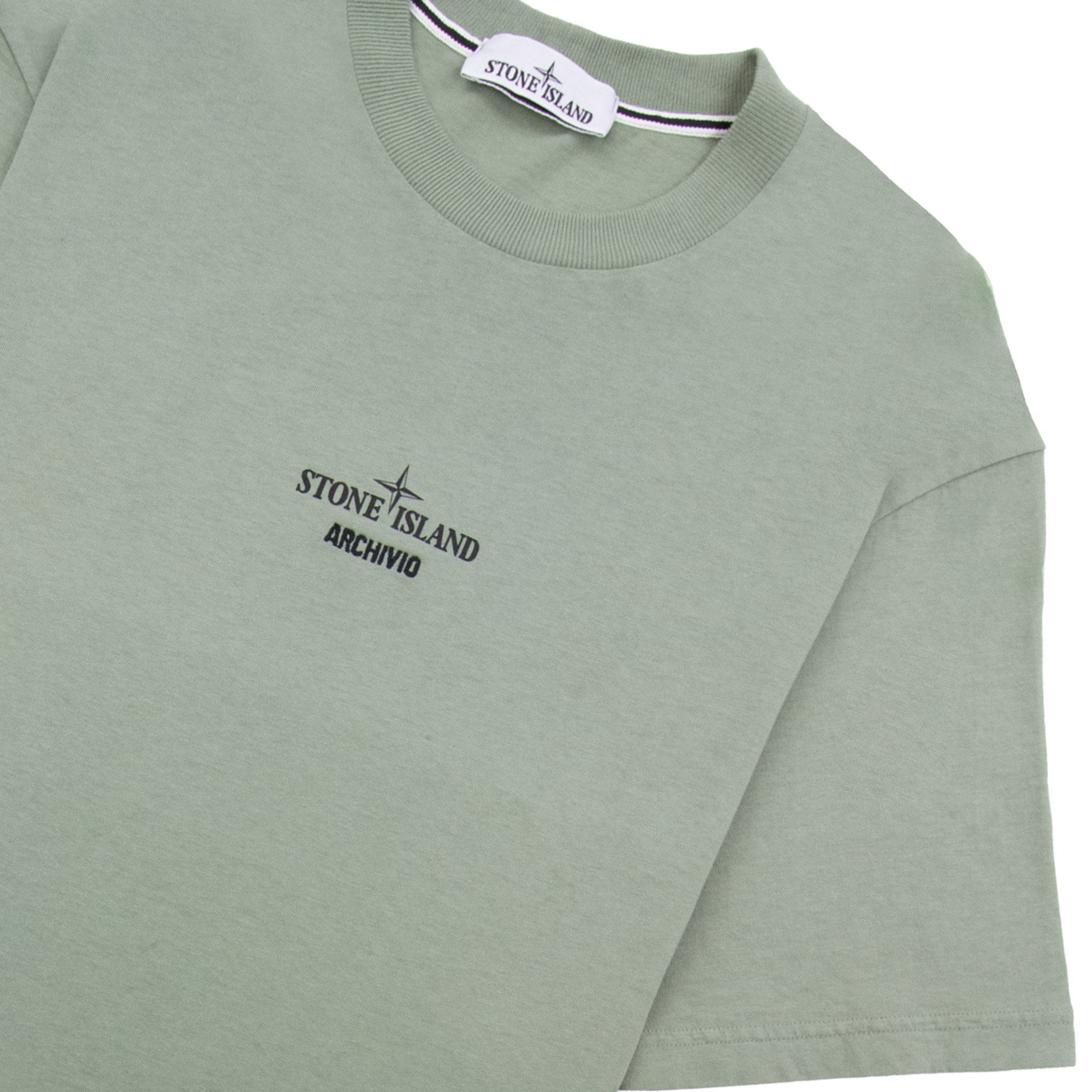 Stone Island 2100037 Organic Cotton T-shirt With Archivio Print Khaki V0055