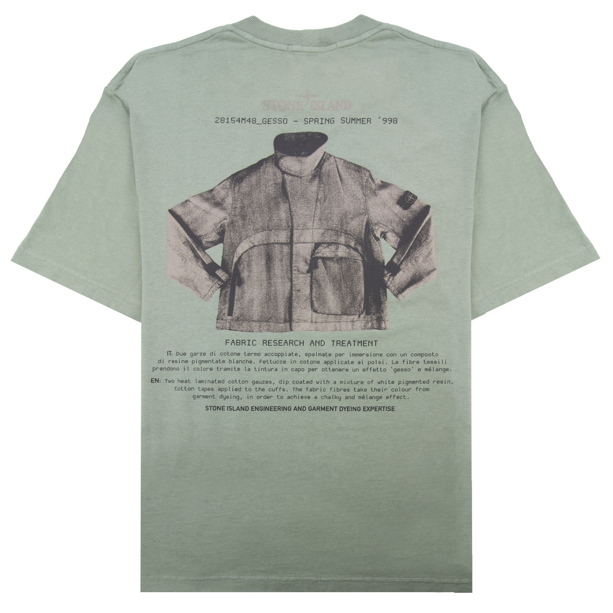 Stone Island 2100037 Organic Cotton T-shirt With Archivio Print Khaki V0055