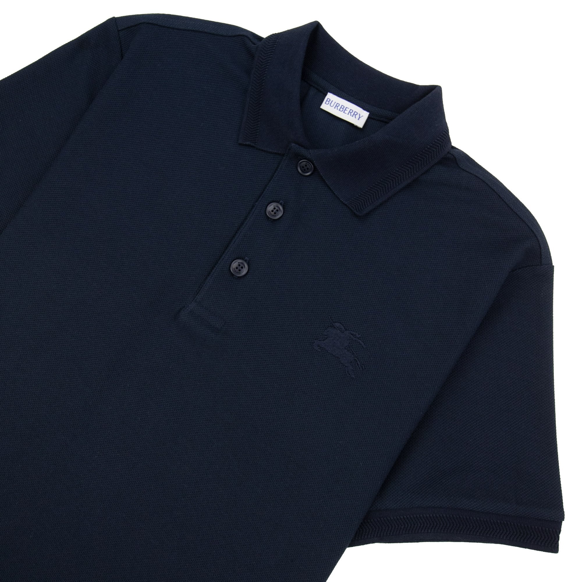 Burberry Eddie Cotton Polo Shirt Coal Blue