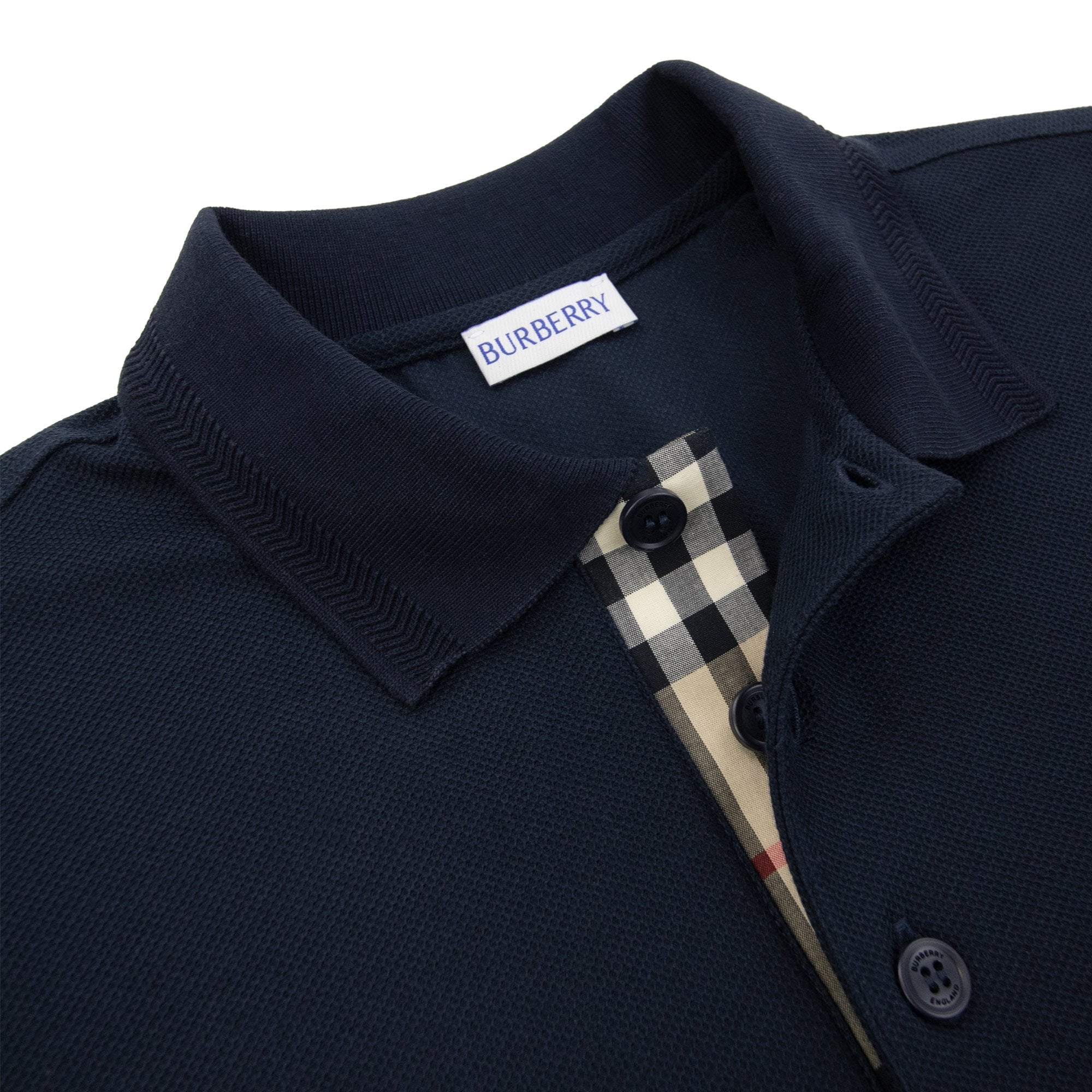 Burberry Eddie Cotton Polo Shirt Coal Blue