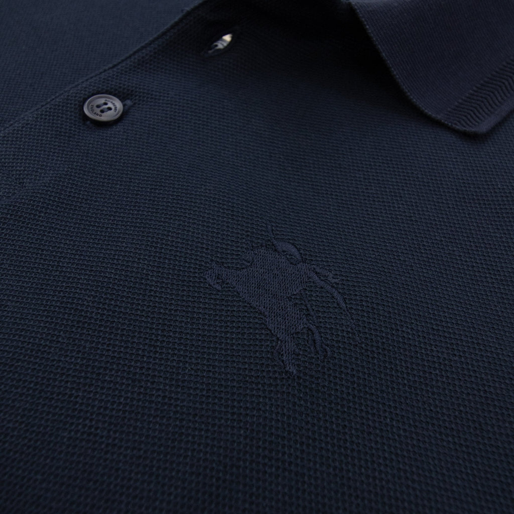 Burberry Eddie Cotton Polo Shirt Coal Blue