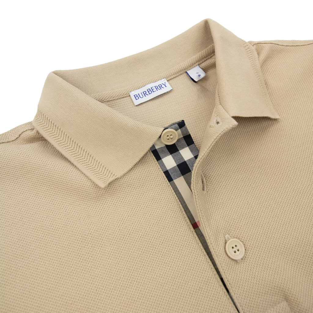 Burberry Eddie Cotton Polo Shirt Soft Fawn