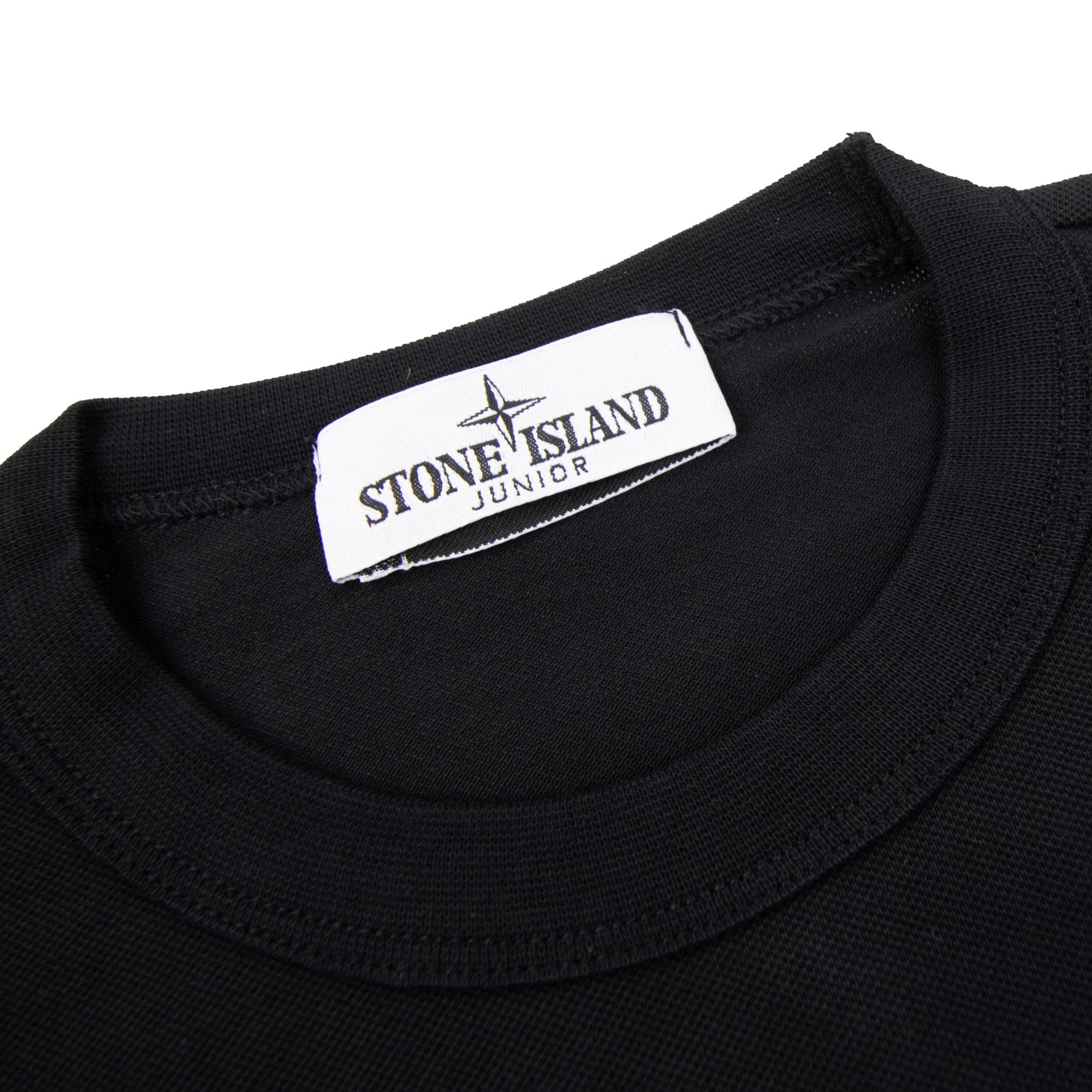 Stone Island Junior 2100001 Light Cotton Compass Patch T Shirt Black V0029